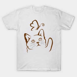 Cat and butterfly T-Shirt